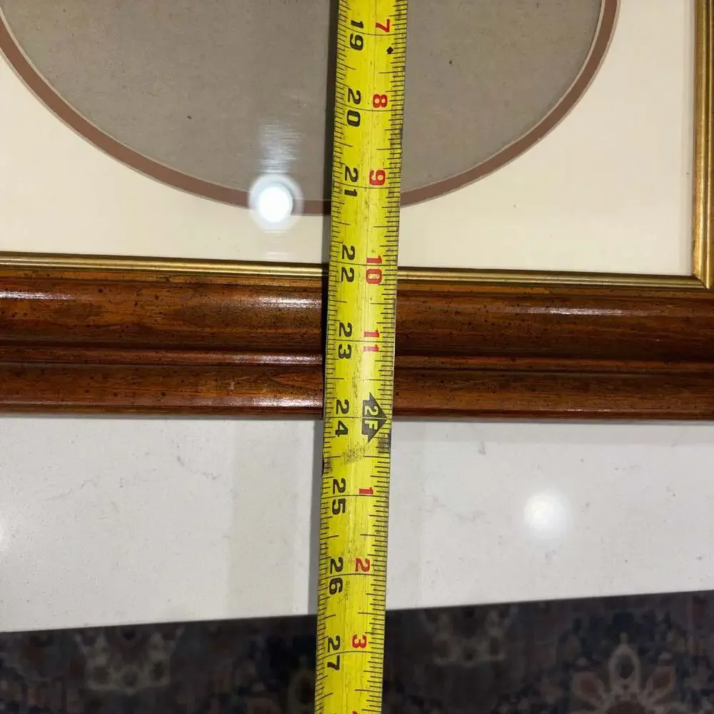 Vintage Wooden Double Oval Photo Frame with Gold Tone Detail 24”x17”